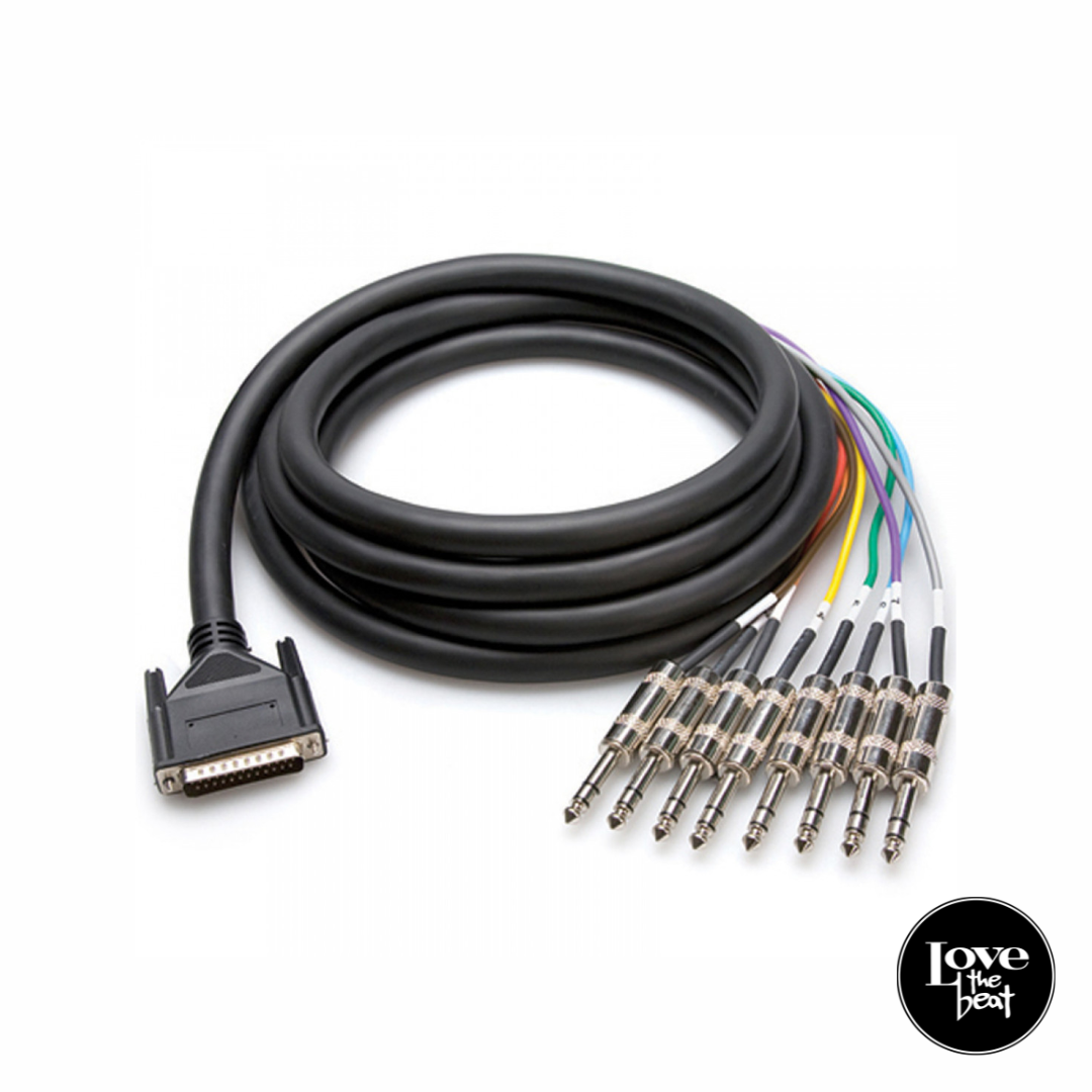 Cable Multipar Balanceado DTP-804 8 x 1/4 TRS a DB25 de 4 mts