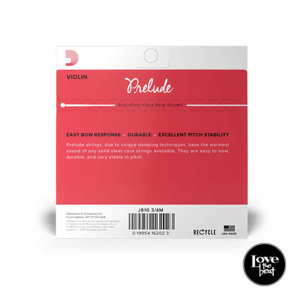 D'Addario - Encordado para Violín Prelude J810 3/4M