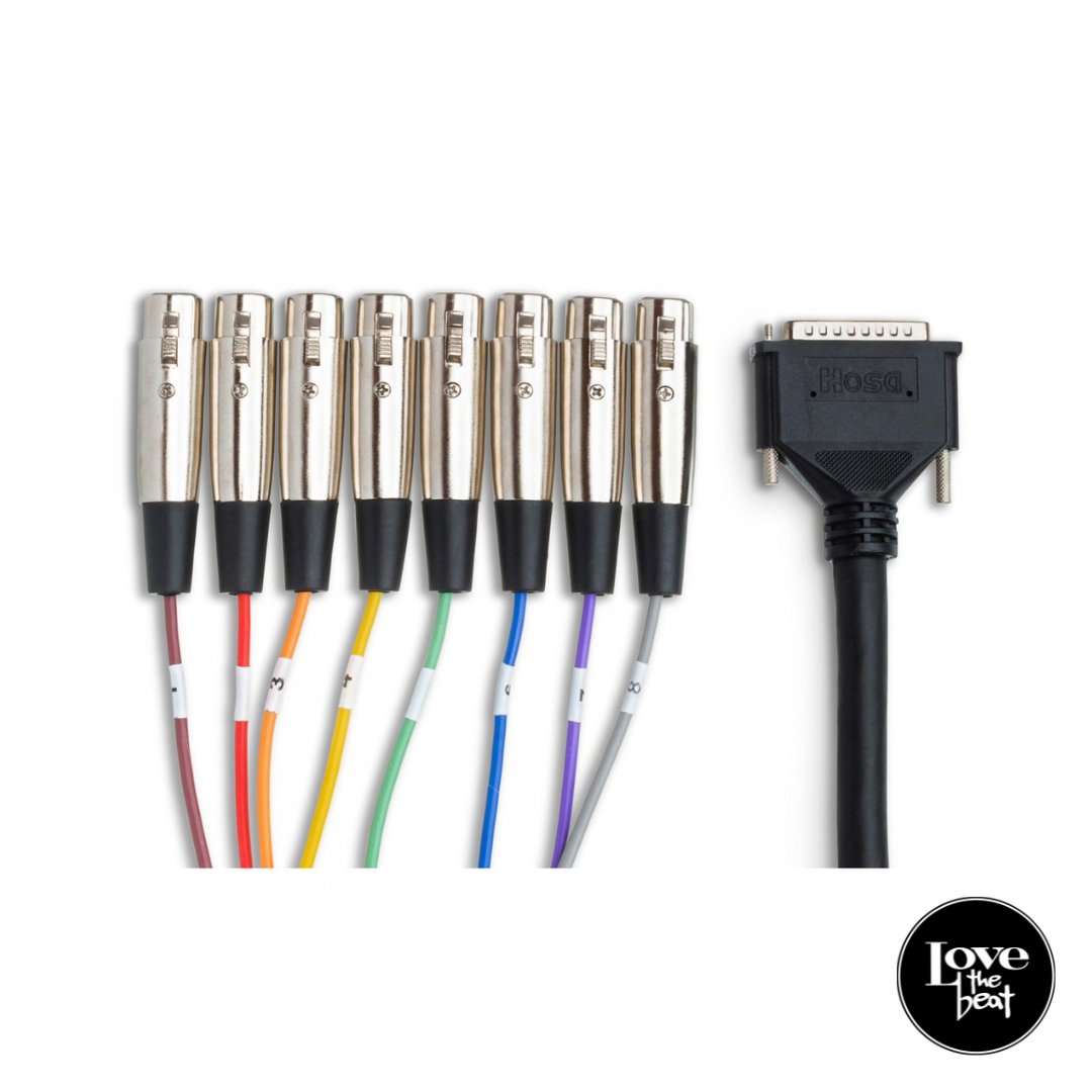 Cable Multipar Balanceado (DB25 a 8 XLR Hembra)- Hosa DTF-803